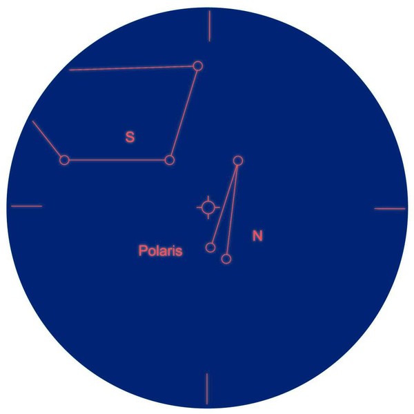 Explore Scientific Sucherfernrohr ES 8x50 Sucher Winkeleinblick 90° mit Amici-Prisma und Polgravur