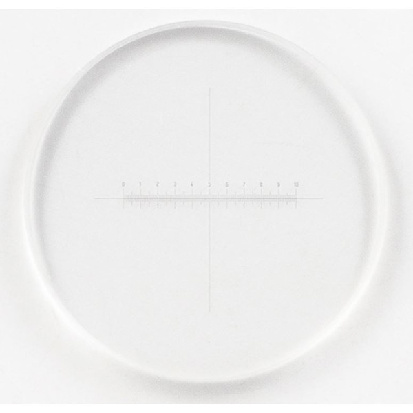 Motic Mikrometerstrichplatte Strichplatte100/10mm, Fadenkreuz, Ø21mm (RedLine200)