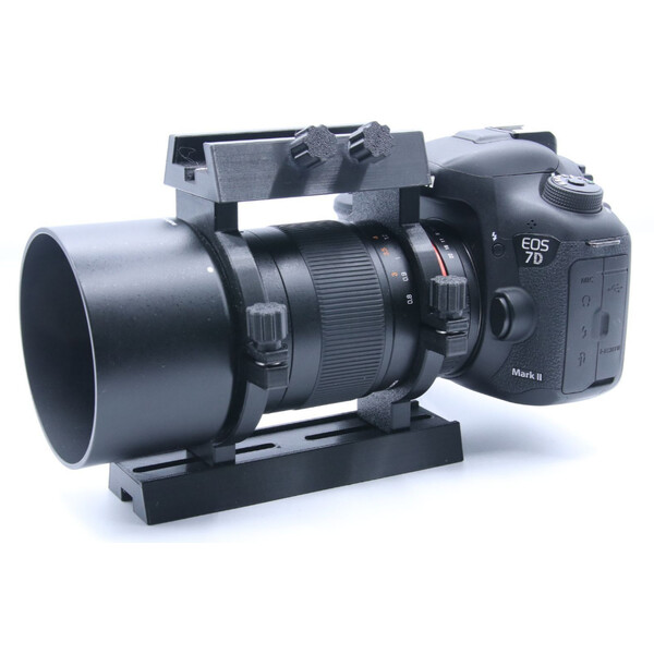 Astroprints Rohrschellen mit Sucherschuh und Prismenschiene für Samyang 135 mm f/2 Objektiv