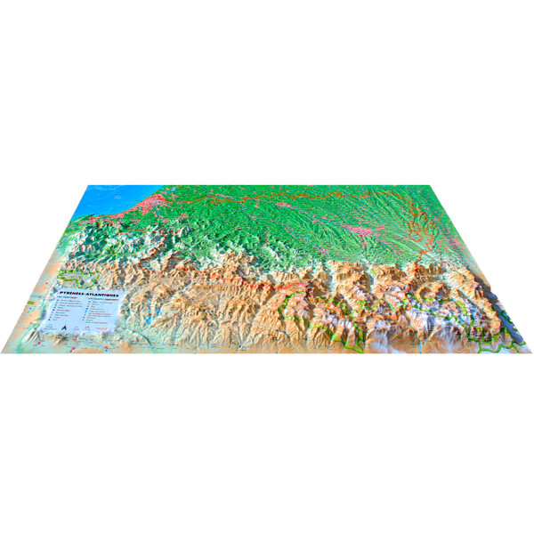3Dmap Regional-Karte Pyrénées-Atlantiques (61cm x 41cm)