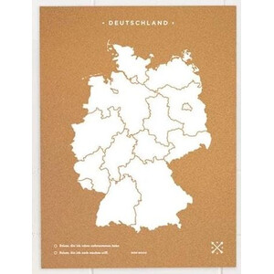 Miss Wood Landkarte Woody Map Countries Deutschland Cork XL white (60 x 90 cm)