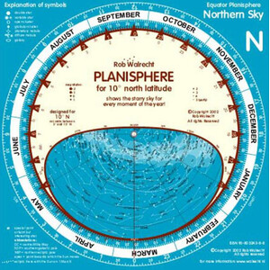 Rob Walrecht Sternkarte Planisphere 10°N 25cm