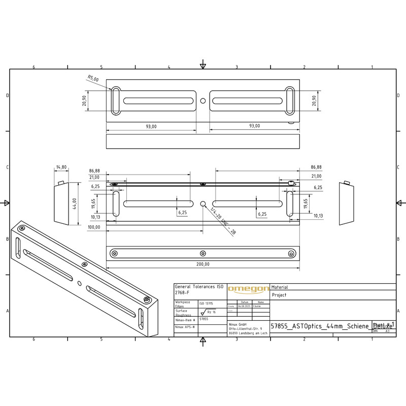 ASToptics Vixen-Style Prismenschiene 200mm