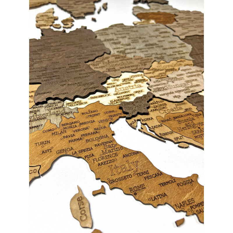 Abraham Wood Decor Kontinentkarte Europa Puzzle aus Holz (110x108cm)