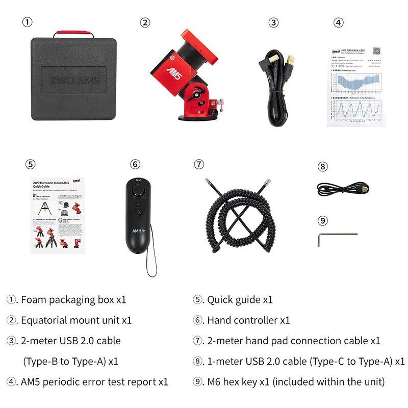 ZWO Montierung AM5N Harmonic Equatorial + Tripod TC40