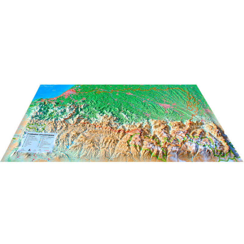 3Dmap Regional-Karte Pyrénées-Atlantiques (61cm x 41cm)