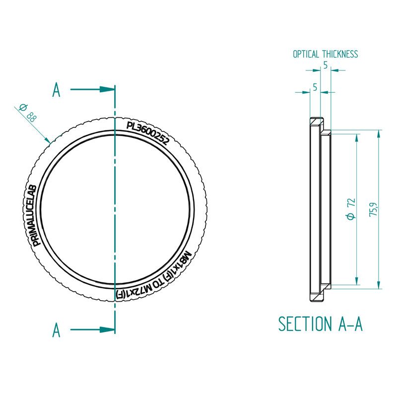 PrimaLuceLab Adapter M81/M72 ESATTO 3" / ARCO 3"