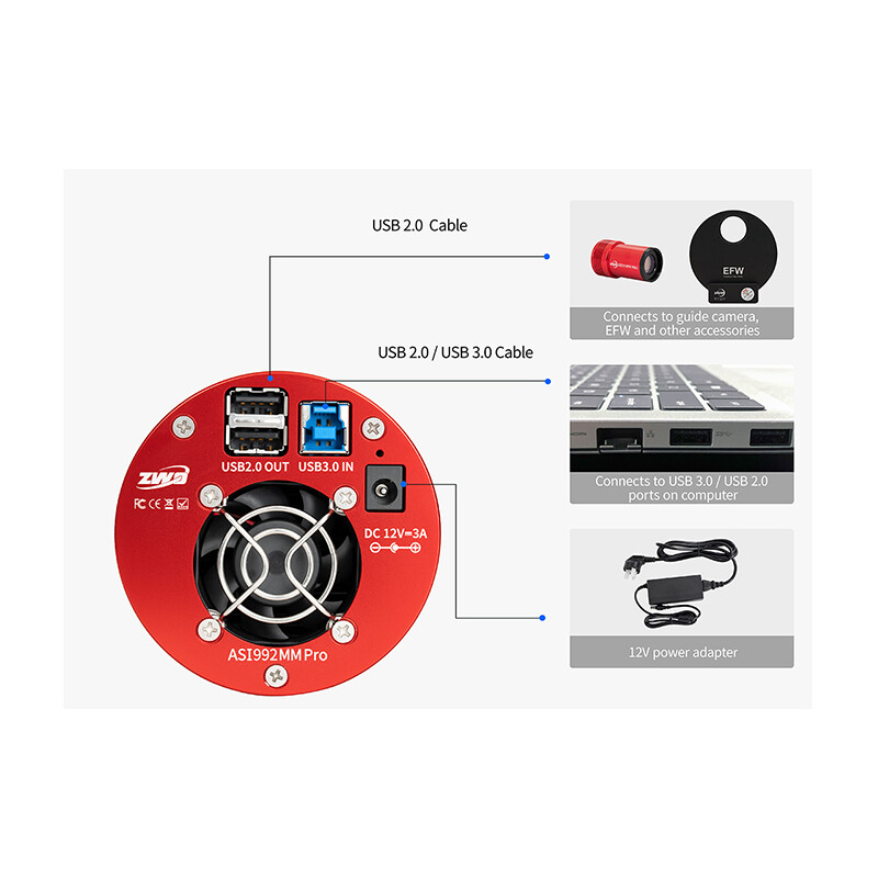 ZWO Kamera ASI 992 MM Pro SWIR Mono