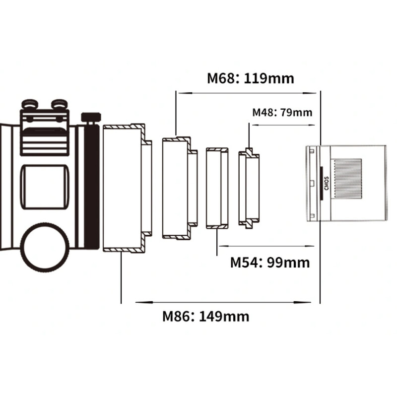 ZWO Apochromatischer Refraktor AP 107/749 FF107