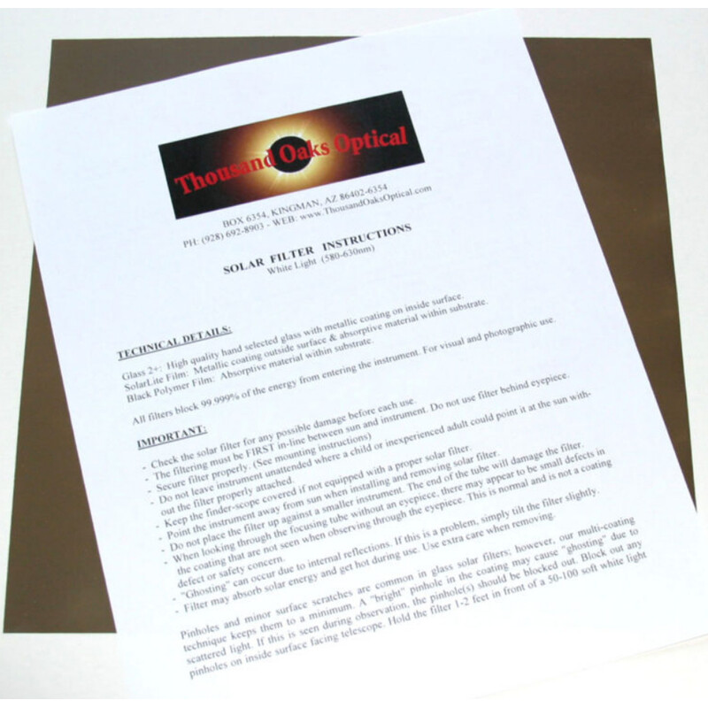 Thousand Oaks Sonnenfilterfolie SolarLite (305 x 305 mm)